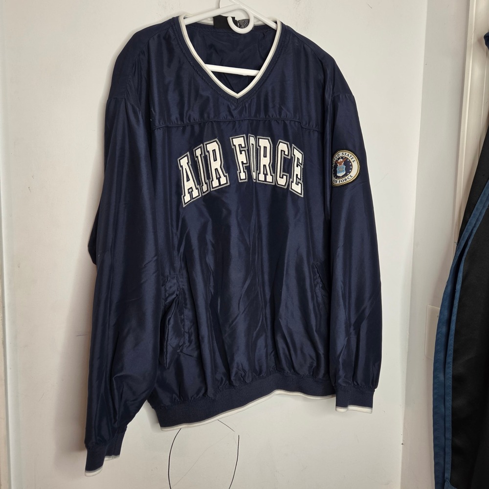 Rapid Dominance US Air Force Windbreaker Pullover Navy Blue Mens XL Embroidery